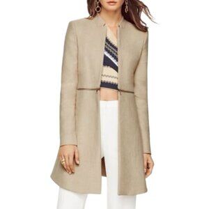 BCBGMaxAzria beige Arelia zip waist canvas coat size M